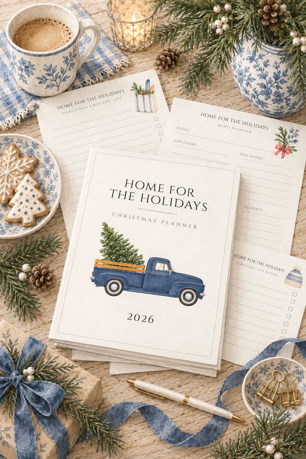 Christmas planner cover illustration