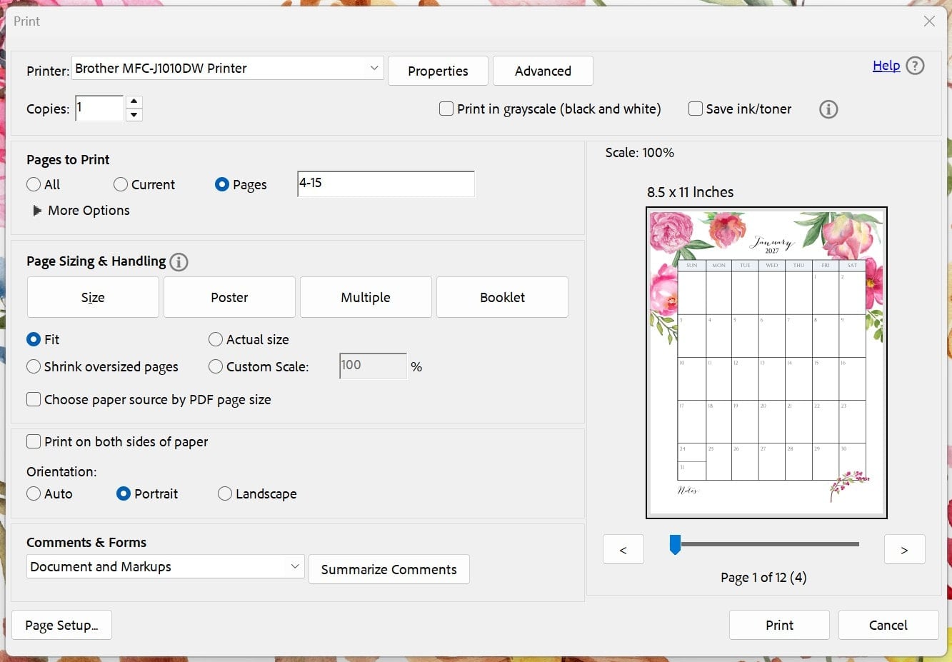 specific pages printer settings 2027