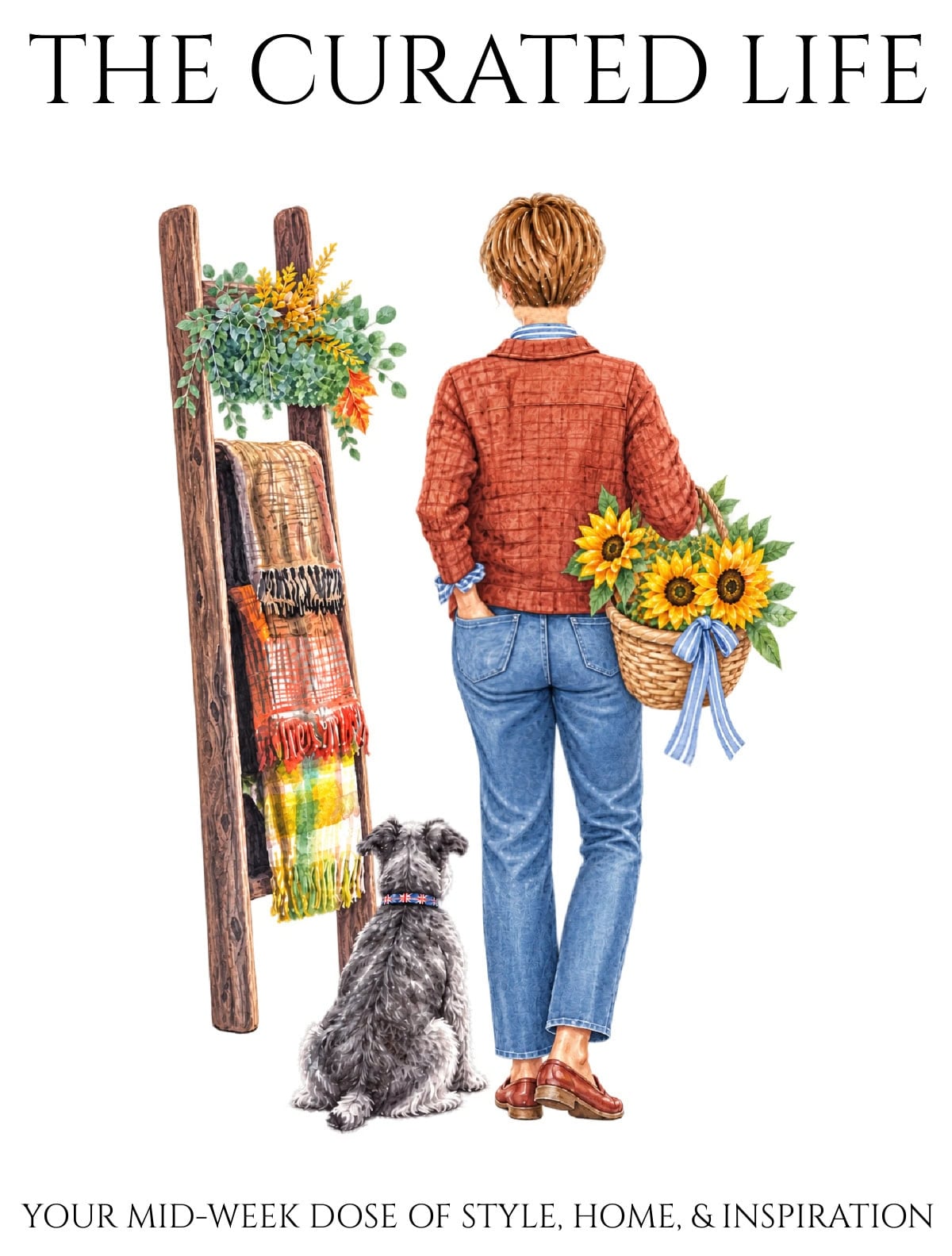 the curated life logo september ann millie blanket ladder
