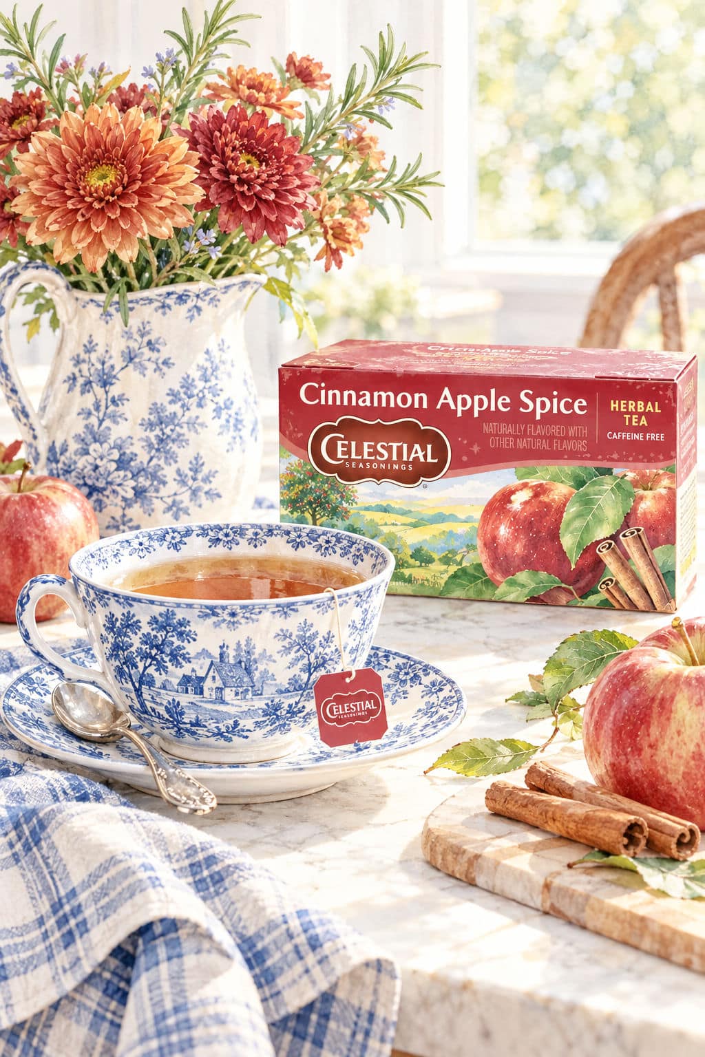 cinnamon apple spice tea watercolor